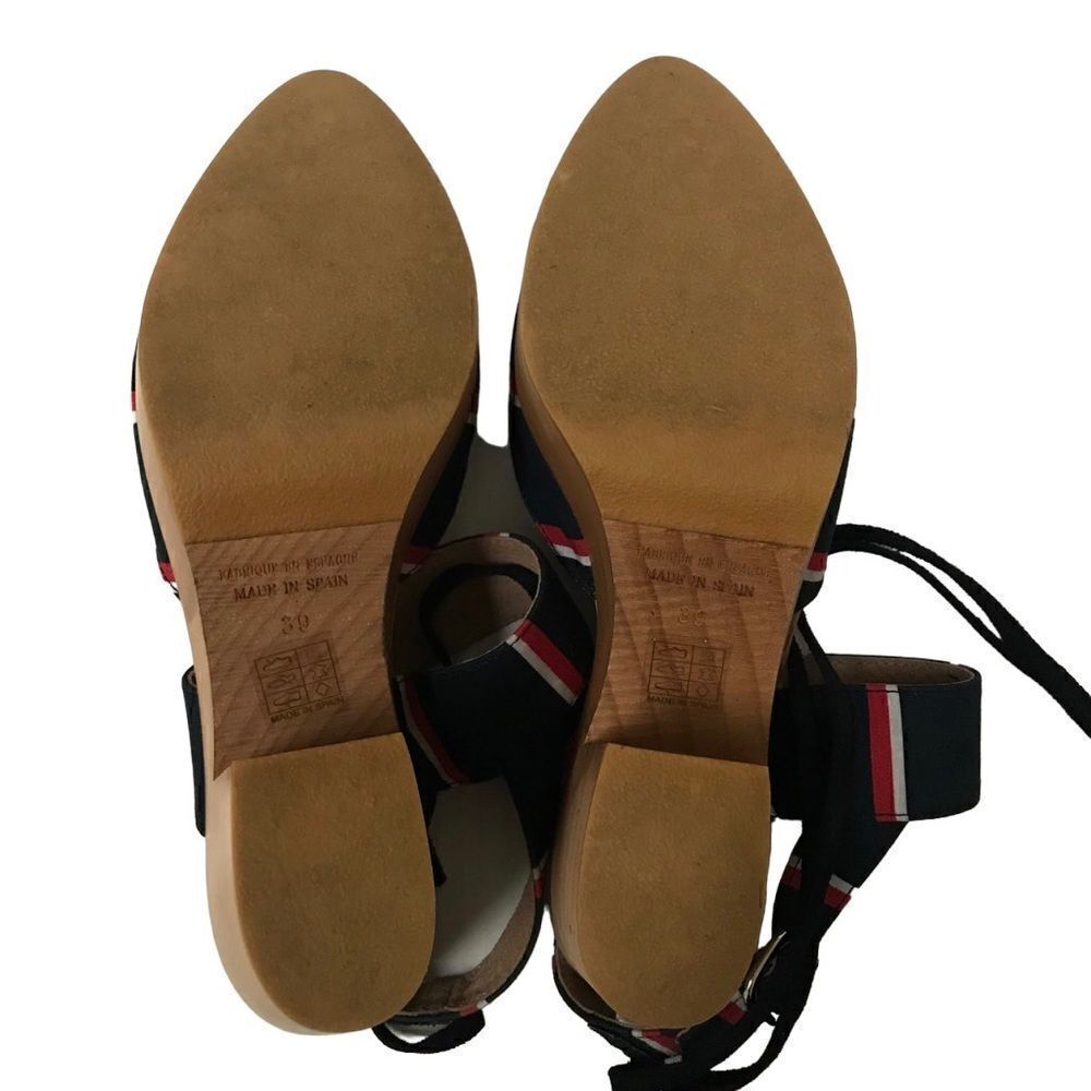 Free People Monaco Boho navy striped wrap clog 39/9 - Picture 9 of 11